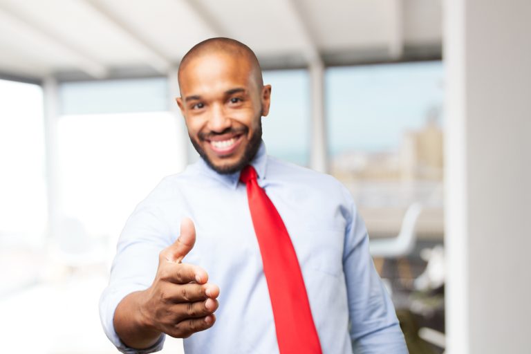 black businessman happy expression